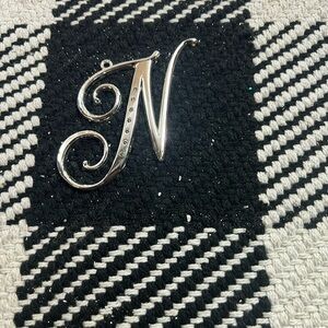 Silver Initial 'N' Pendant